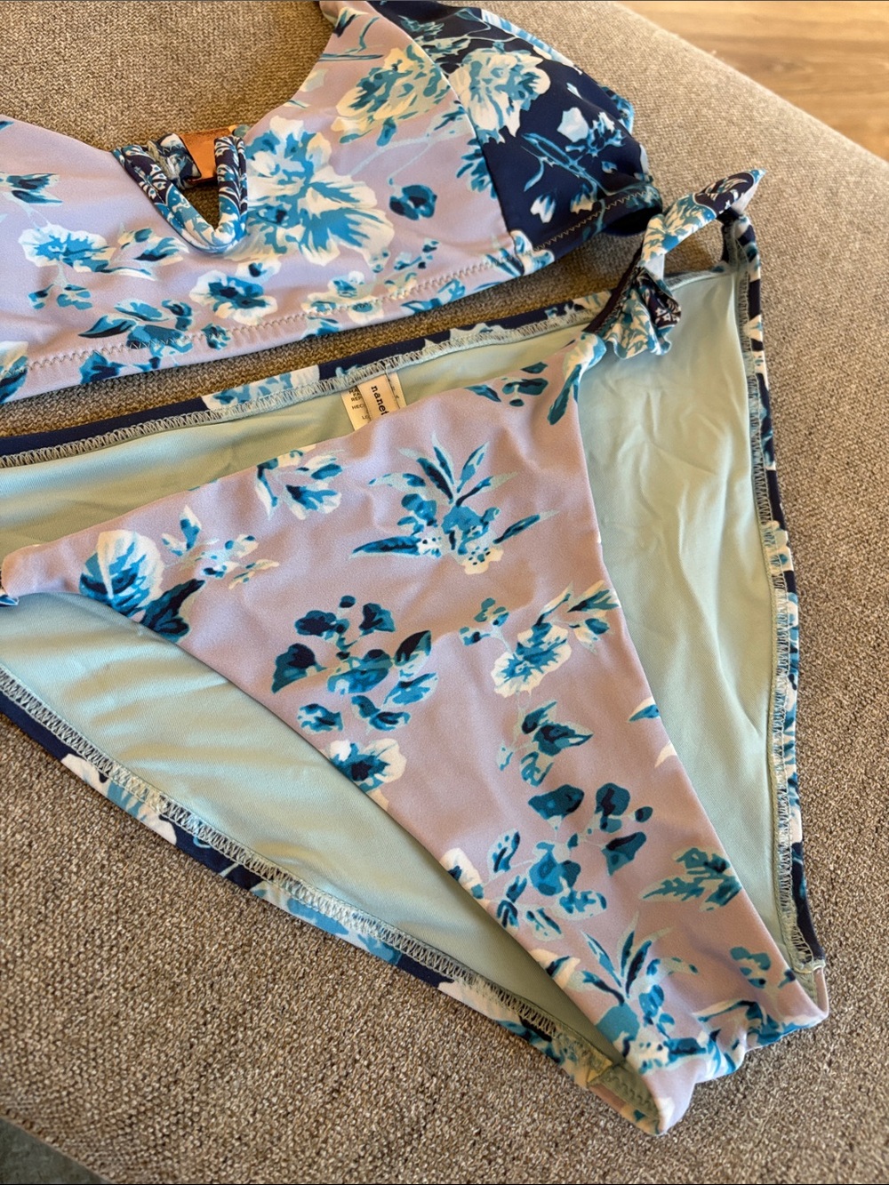 Nanette Lepore Pastel Floral Bikini Set in Light Pink & Light Blue - Picture 3 of 8